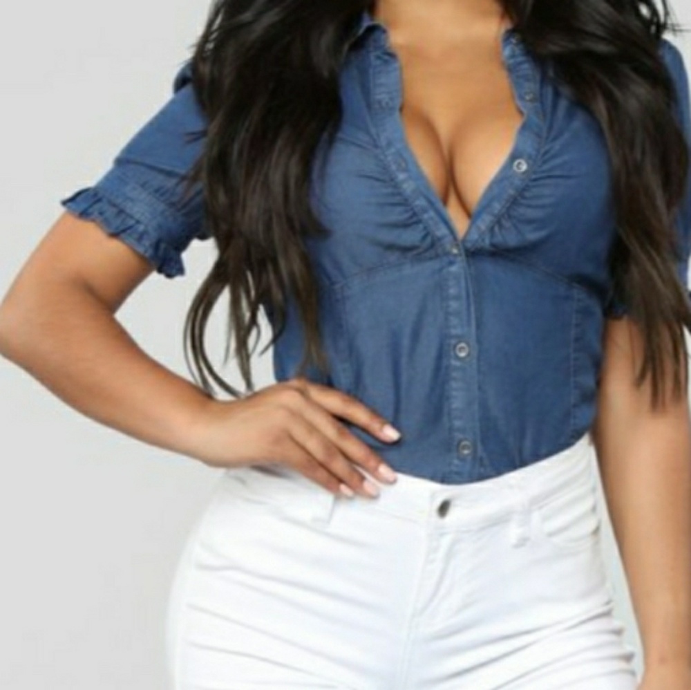 Great Soft Chambray Top - Picture 7 of 9